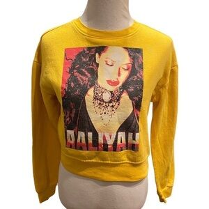 Aaliyah Rap Sweater Graphic Top Picture 90s y2k Hip Hop r&b Semi Cropped Size XS